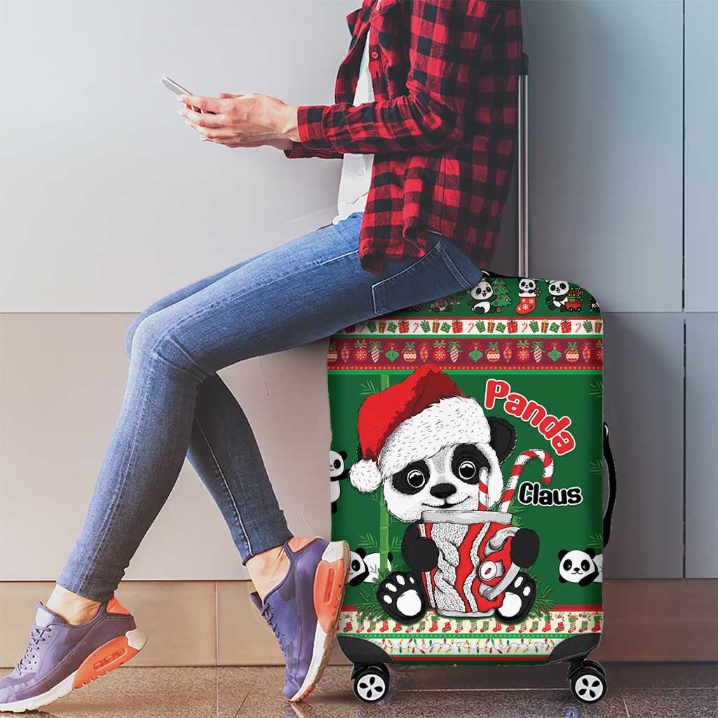 Cute Panda Claus Christmas Luggage Cover Panda Santa Claus - Wonder Print Shop
