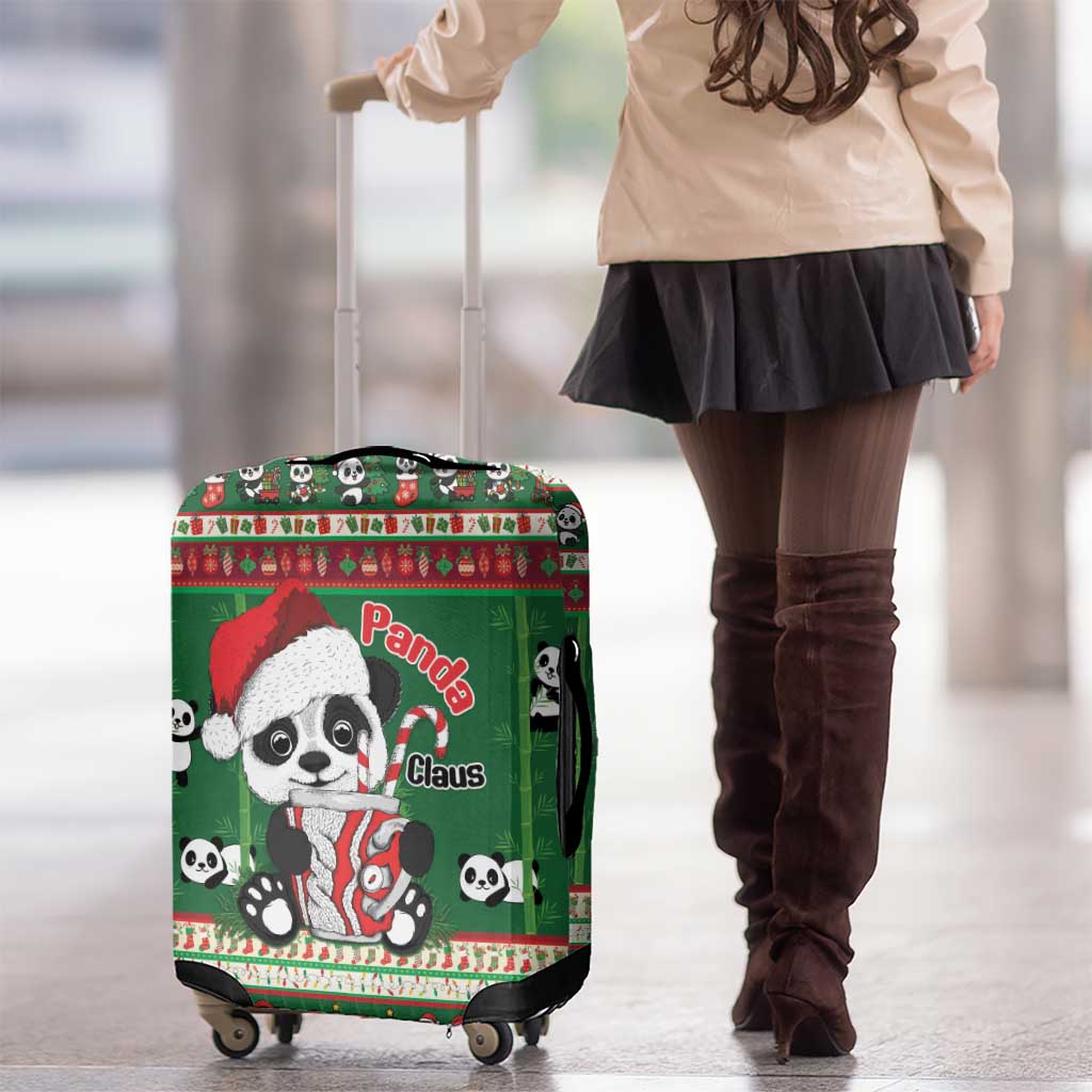 Cute Panda Claus Christmas Luggage Cover Panda Santa Claus - Wonder Print Shop