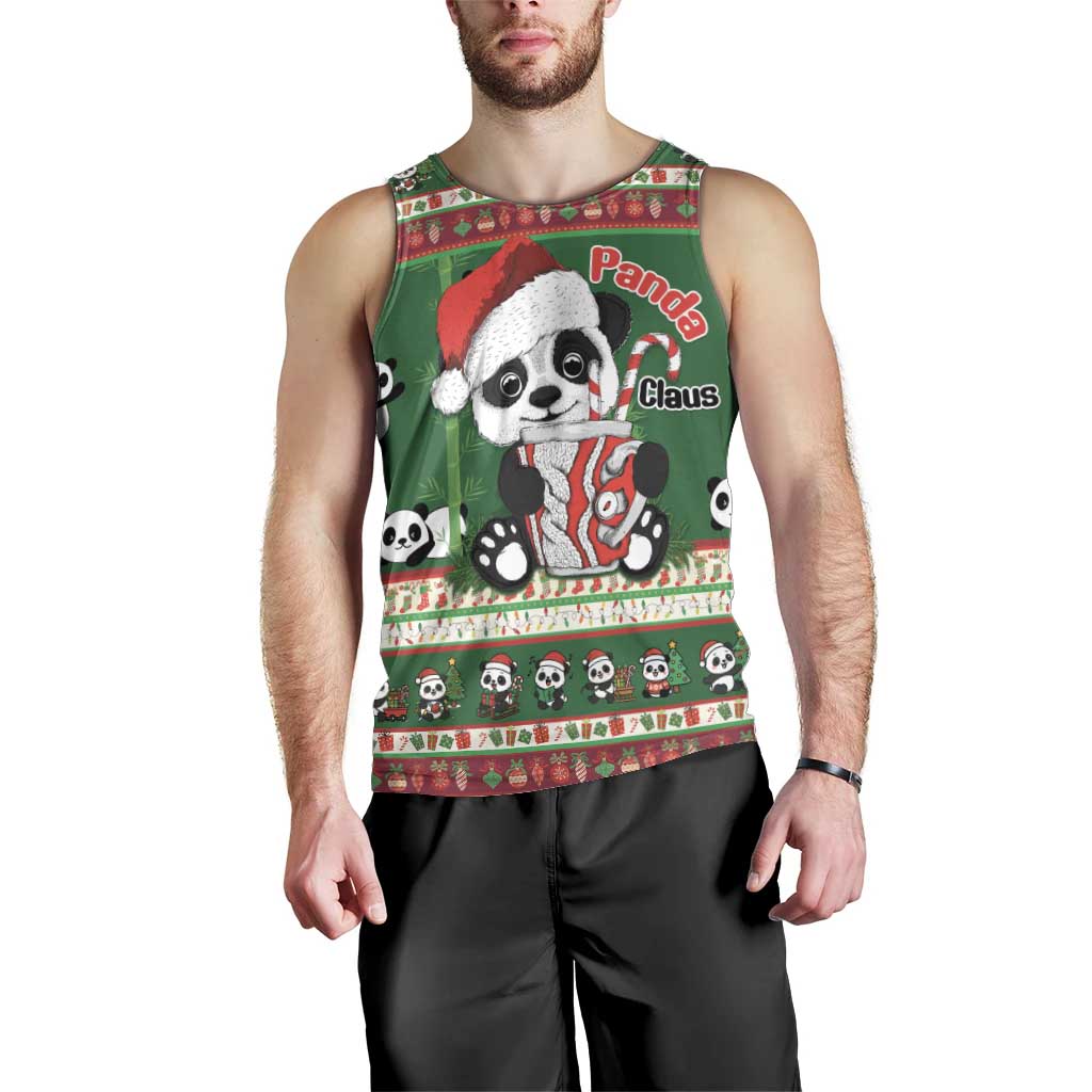 Cute Panda Claus Christmas Men Tank Top Panda Santa Claus - Wonder Print Shop