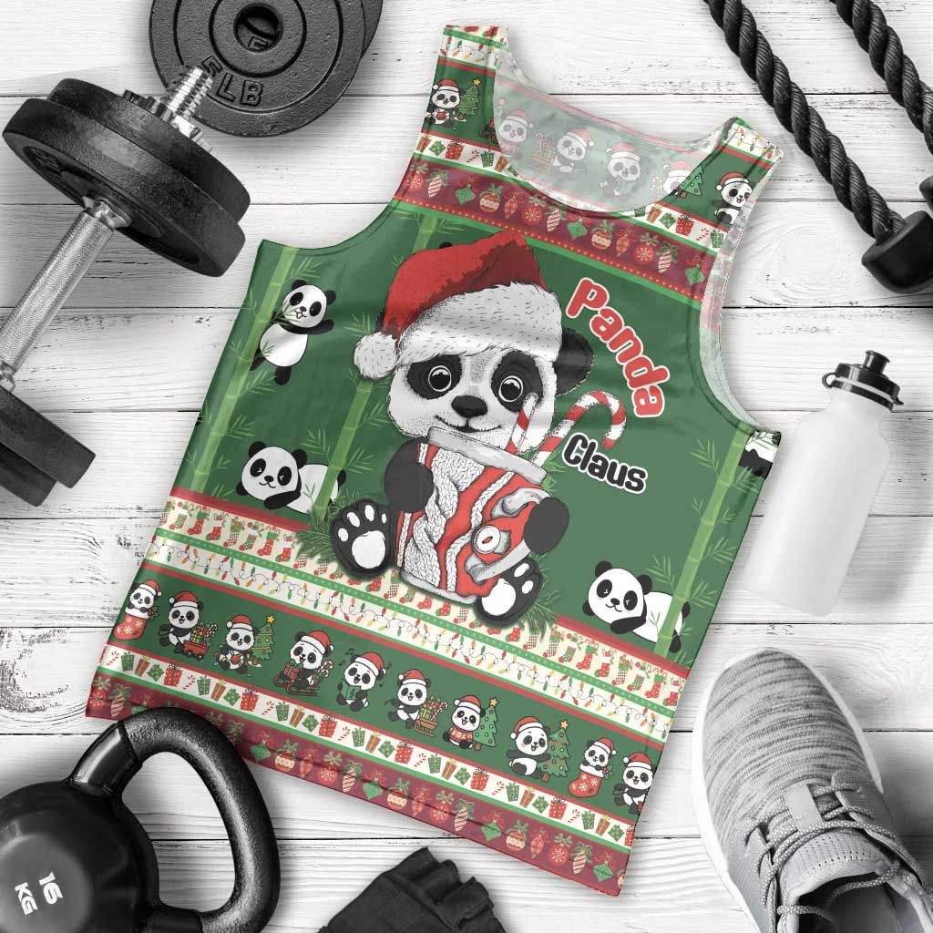 Cute Panda Claus Christmas Men Tank Top Panda Santa Claus - Wonder Print Shop