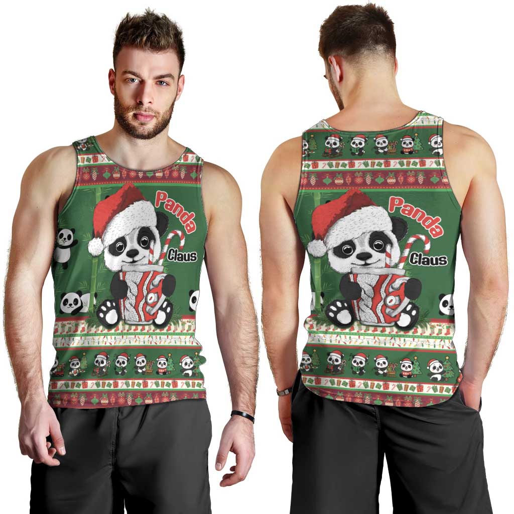 Cute Panda Claus Christmas Men Tank Top Panda Santa Claus - Wonder Print Shop