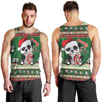 Cute Panda Claus Christmas Men Tank Top Panda Santa Claus - Wonder Print Shop