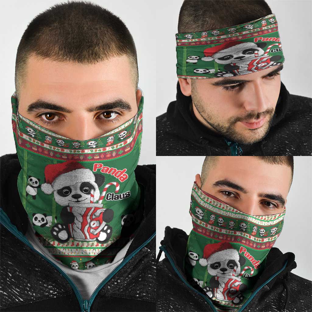 Cute Panda Claus Christmas Neck Gaiter Panda Santa Claus - Wonder Print Shop