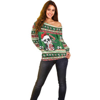 Cute Panda Claus Christmas Off Shoulder Sweater Panda Santa Claus - Wonder Print Shop