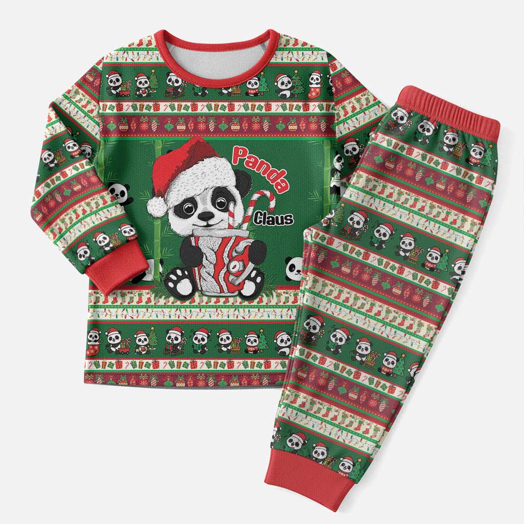 Cute Panda Claus Christmas Pajama Set Panda Santa Claus - Wonder Print Shop
