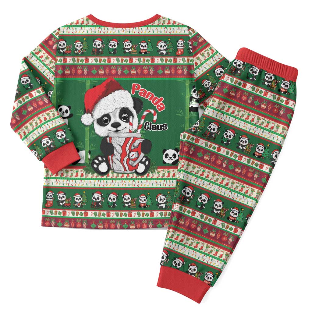 Cute Panda Claus Christmas Pajama Set Panda Santa Claus - Wonder Print Shop