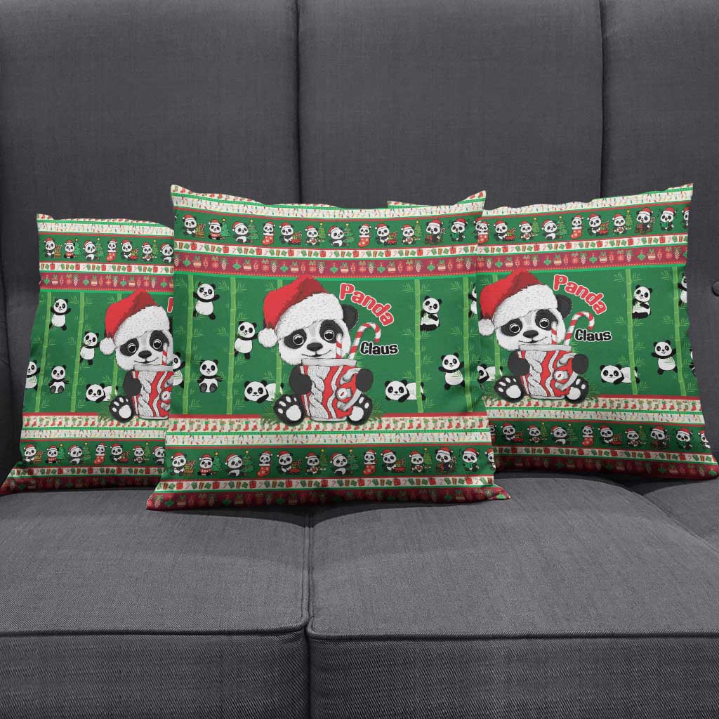 Cute Panda Claus Christmas Pillow Cover Panda Santa Claus - Wonder Print Shop