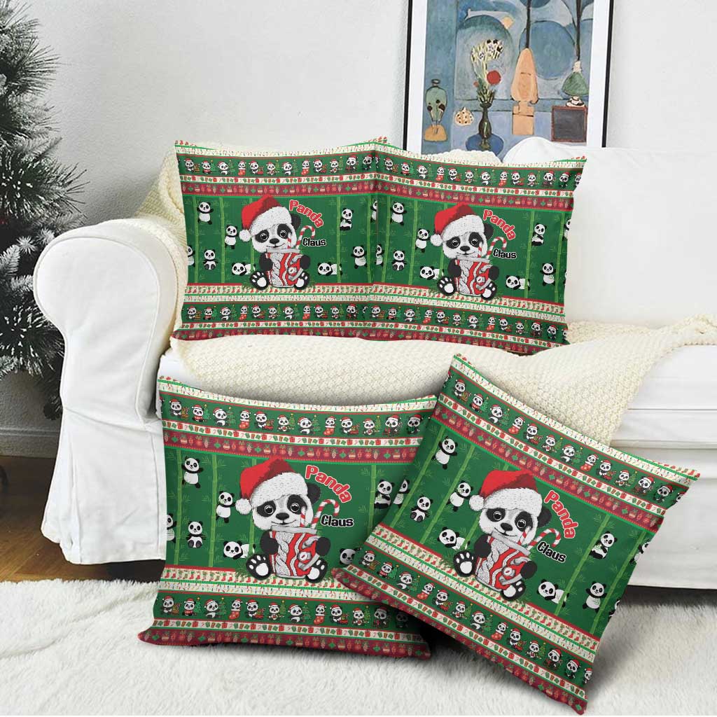 Cute Panda Claus Christmas Pillow Cover Panda Santa Claus - Wonder Print Shop