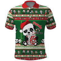 Cute Panda Claus Christmas Polo Shirt Panda Santa Claus - Wonder Print Shop