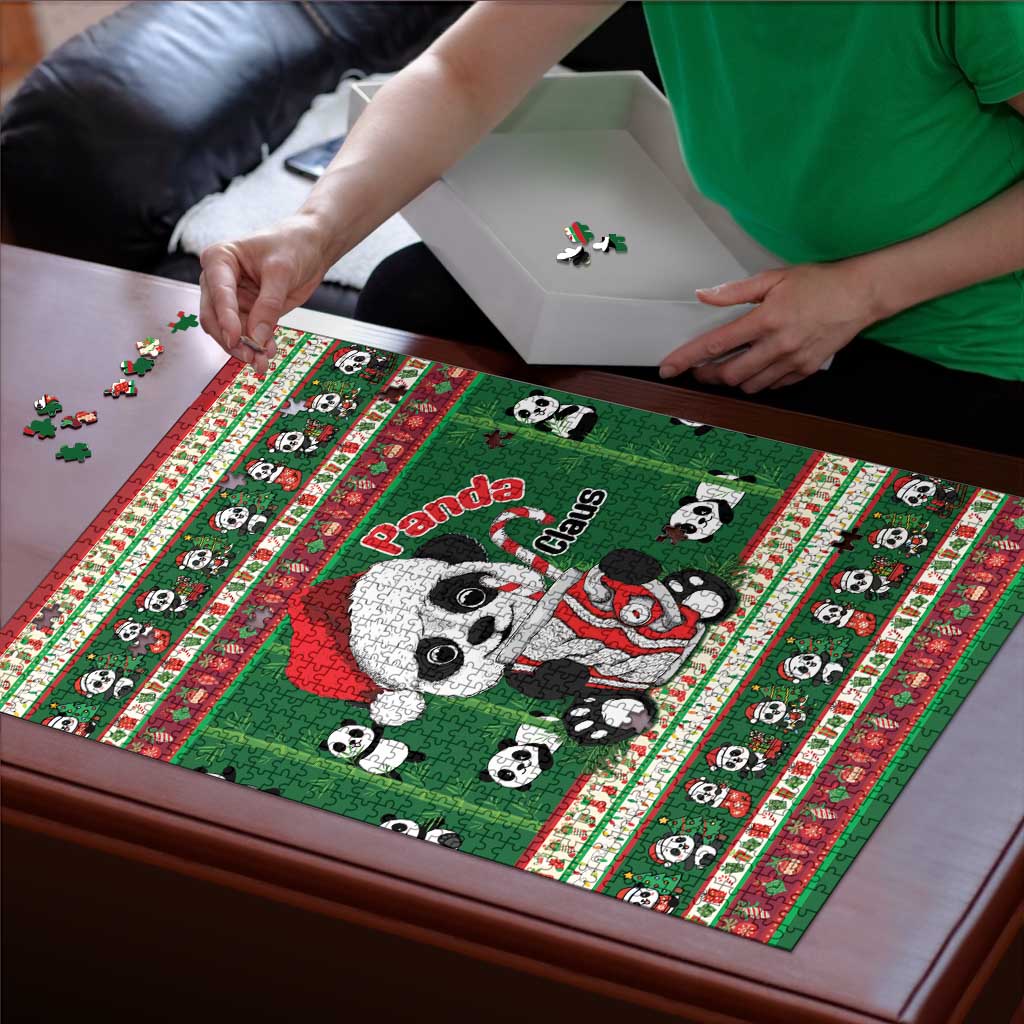 Cute Panda Claus Christmas Puzzle Panda Santa Claus - Wonder Print Shop