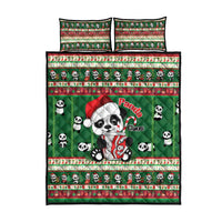 Cute Panda Claus Christmas Quilt Bed Set Panda Santa Claus - Wonder Print Shop