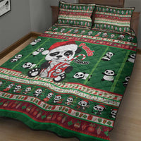 Cute Panda Claus Christmas Quilt Bed Set Panda Santa Claus - Wonder Print Shop