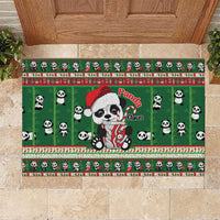 Cute Panda Claus Christmas Rubber Doormat Panda Santa Claus - Wonder Print Shop