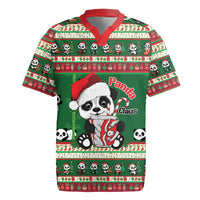 Cute Panda Claus Christmas Rugby Jersey Panda Santa Claus - Wonder Print Shop