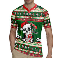 Cute Panda Claus Christmas Rugby Jersey Panda Santa Claus - Wonder Print Shop
