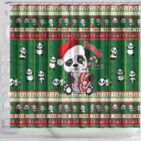 Cute Panda Claus Christmas Shower Curtain Panda Santa Claus - Wonder Print Shop