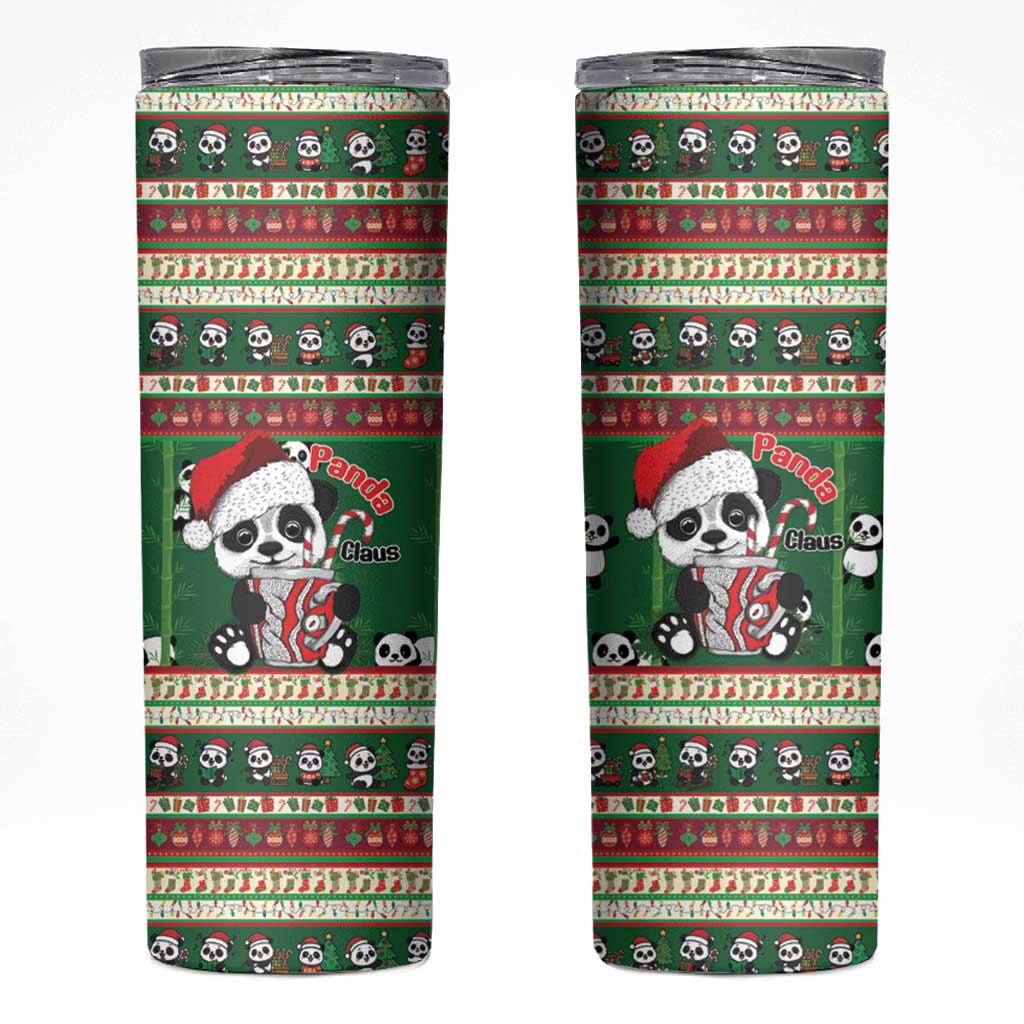 Cute Panda Claus Christmas Skinny Tumbler Panda Santa Claus - Wonder Print Shop