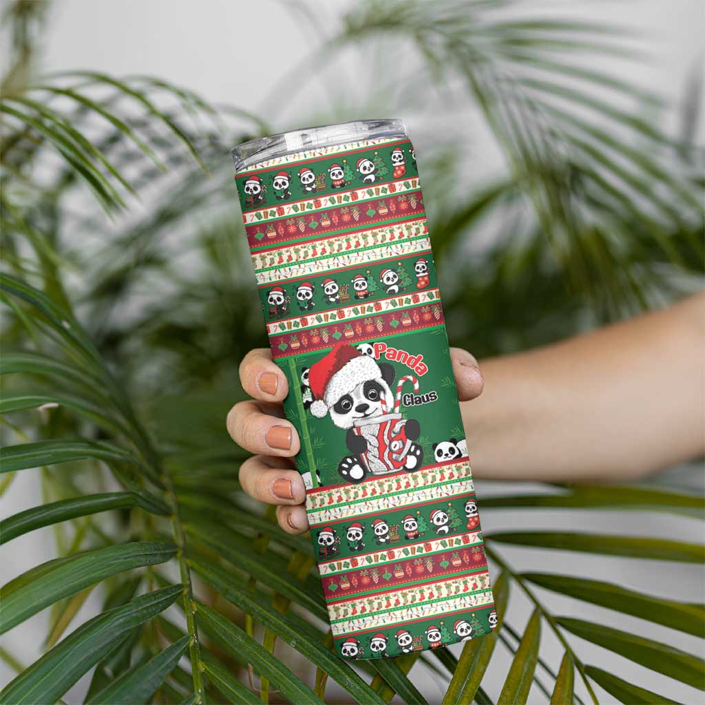 Cute Panda Claus Christmas Skinny Tumbler Panda Santa Claus - Wonder Print Shop