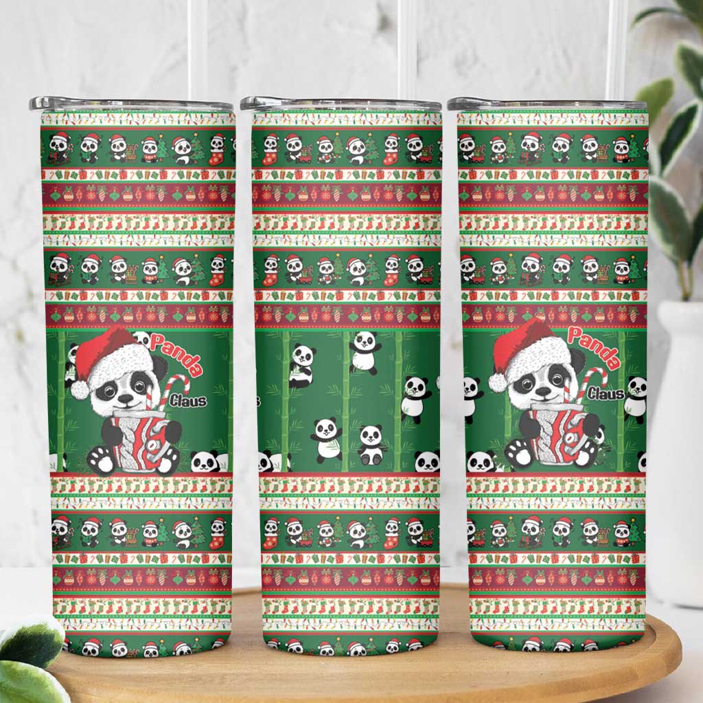 Cute Panda Claus Christmas Skinny Tumbler Panda Santa Claus - Wonder Print Shop