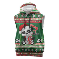 Cute Panda Claus Christmas Sleeveless Hoodie Panda Santa Claus - Wonder Print Shop