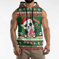 Cute Panda Claus Christmas Sleeveless Hoodie Panda Santa Claus - Wonder Print Shop