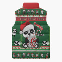 Cute Panda Claus Christmas Sleeveless Puffer Jacket Panda Santa Claus - Wonder Print Shop