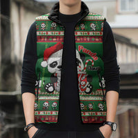 Cute Panda Claus Christmas Sleeveless Puffer Jacket Panda Santa Claus - Wonder Print Shop