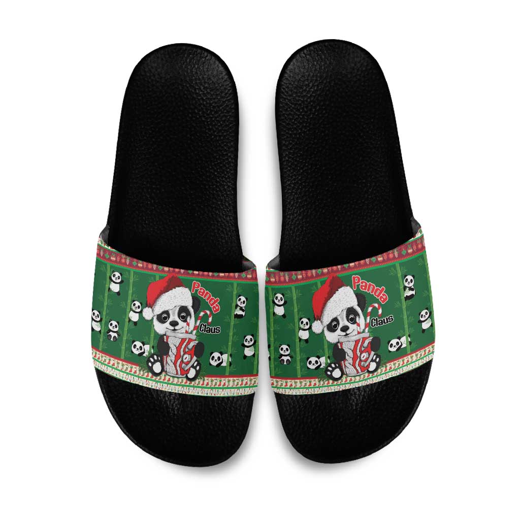 Cute Panda Claus Christmas Slide Sandals Panda Santa Claus - Wonder Print Shop