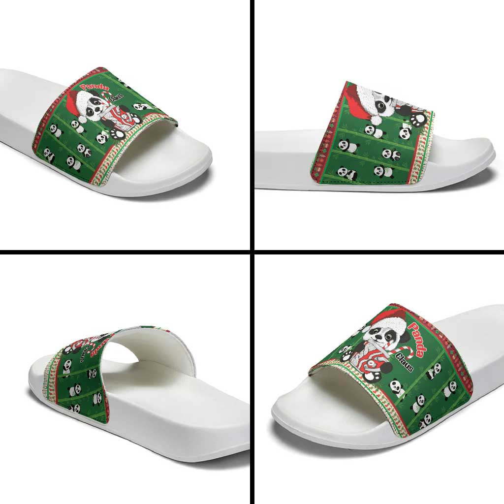 Cute Panda Claus Christmas Slide Sandals Panda Santa Claus - Wonder Print Shop