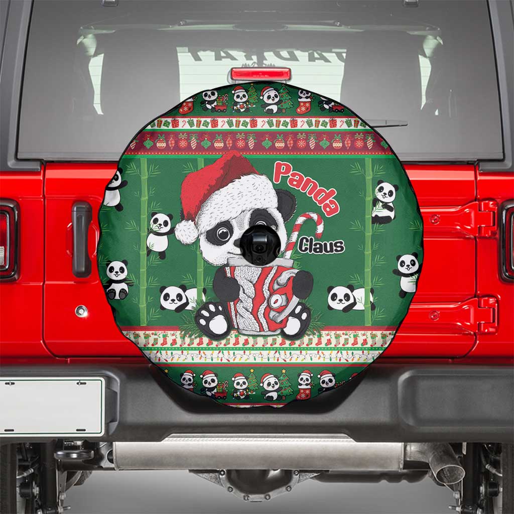 Cute Panda Claus Christmas Spare Tire Cover Panda Santa Claus - Wonder Print Shop