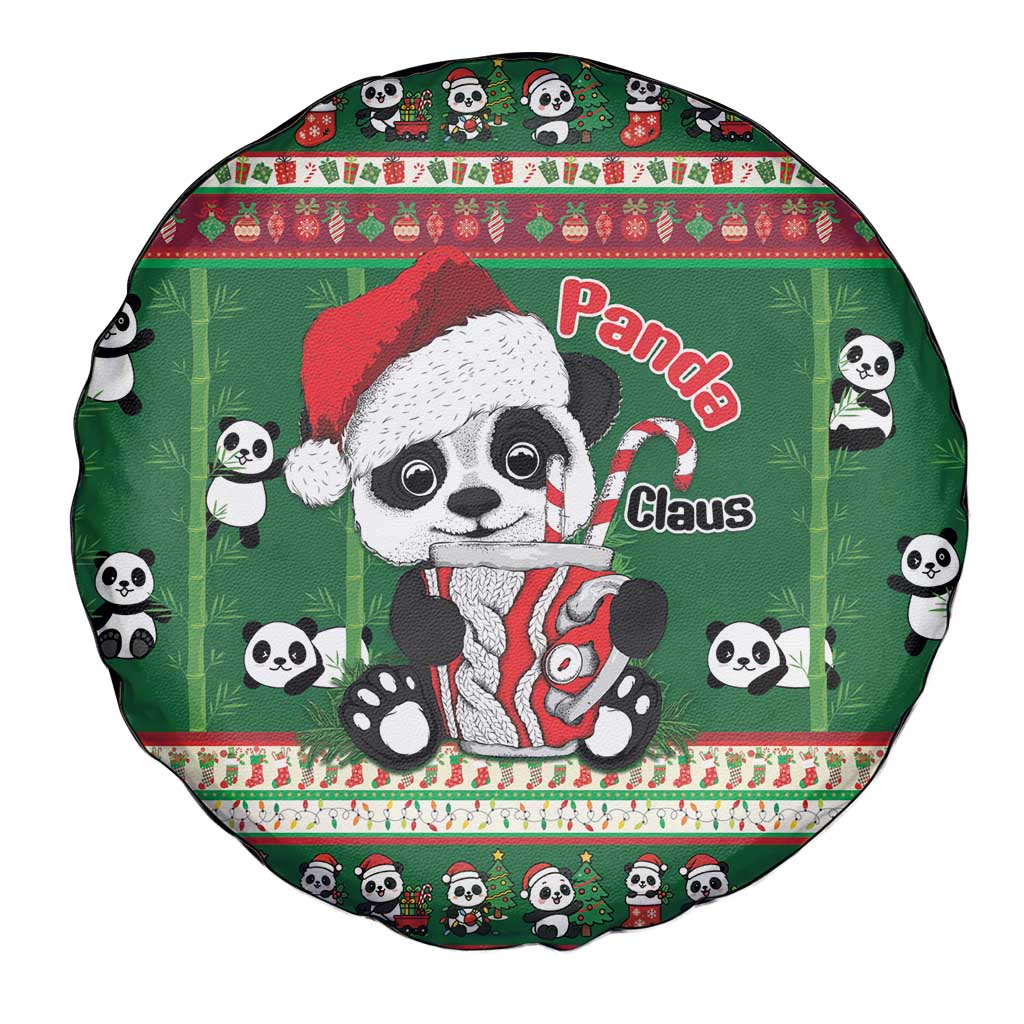 Cute Panda Claus Christmas Spare Tire Cover Panda Santa Claus - Wonder Print Shop