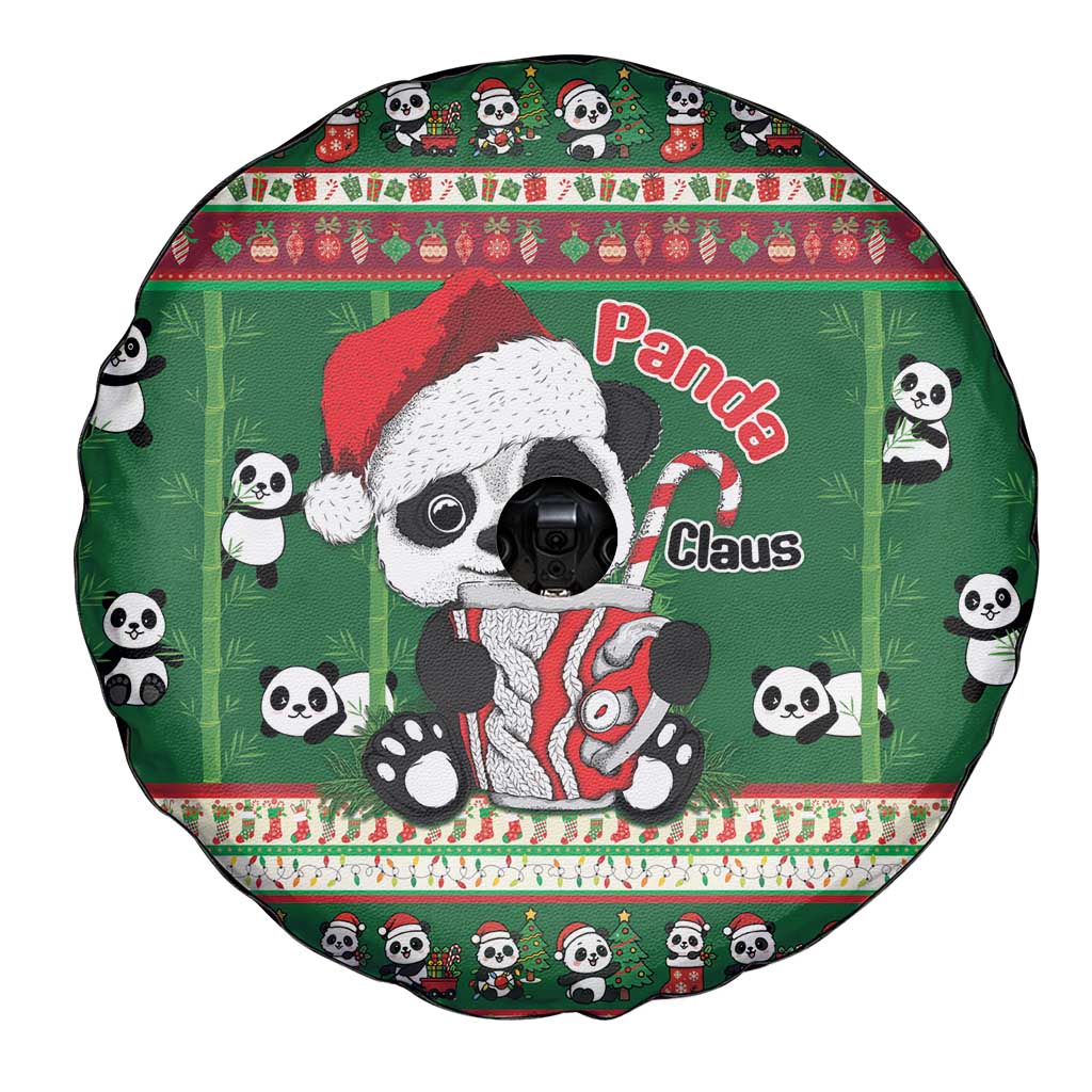Cute Panda Claus Christmas Spare Tire Cover Panda Santa Claus - Wonder Print Shop