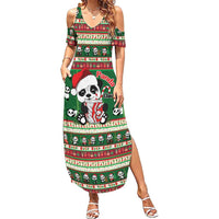 Cute Panda Claus Christmas Summer Maxi Dress Panda Santa Claus - Wonder Print Shop