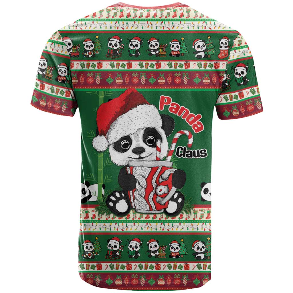 Cute Panda Claus Christmas T Shirt Panda Santa Claus - Wonder Print Shop