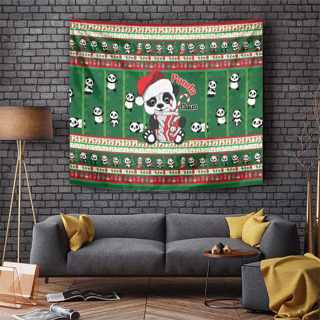 Cute Panda Claus Christmas Tapestry Panda Santa Claus - Wonder Print Shop