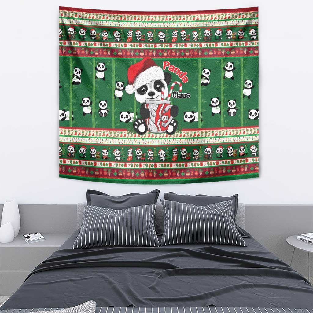 Cute Panda Claus Christmas Tapestry Panda Santa Claus - Wonder Print Shop
