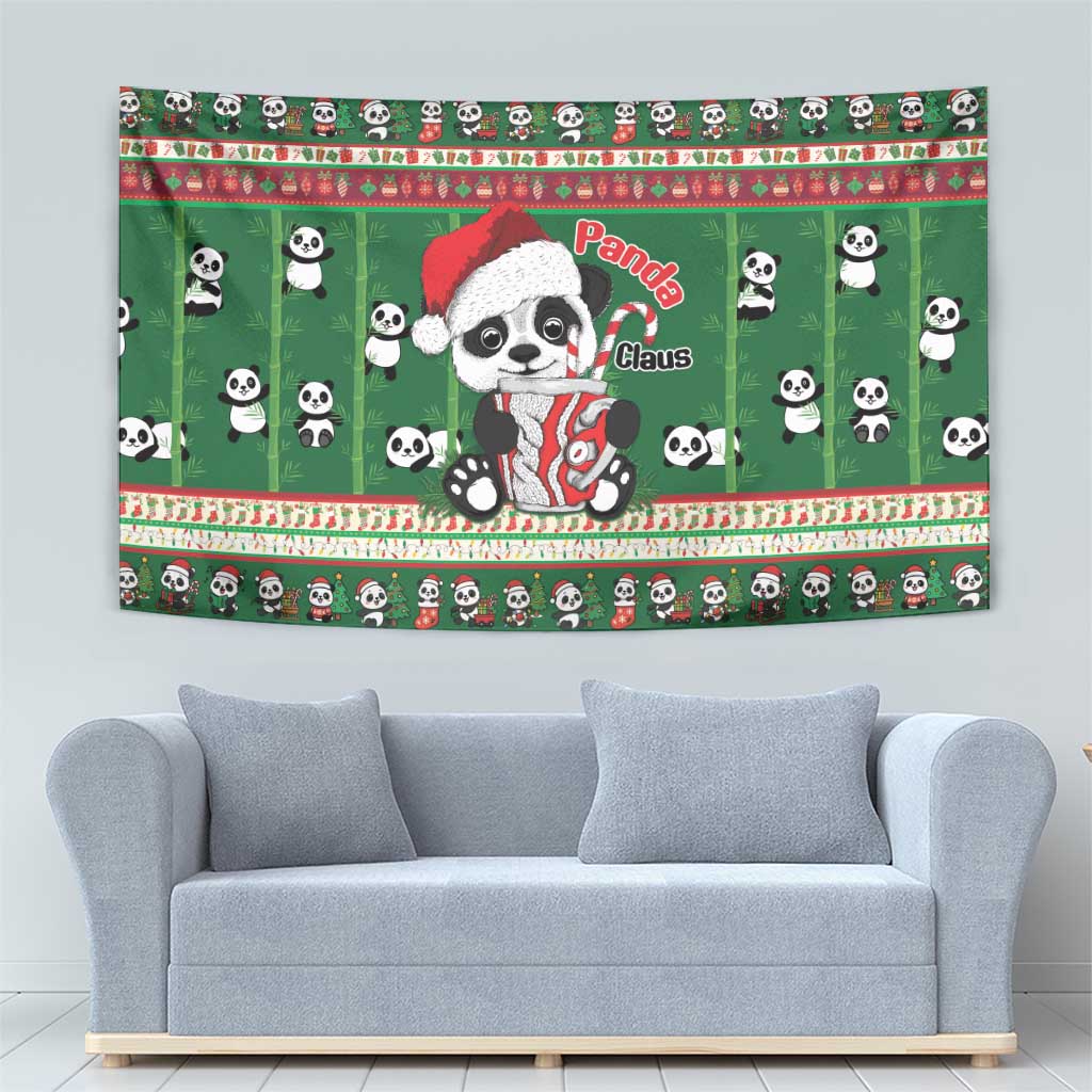 Cute Panda Claus Christmas Tapestry Panda Santa Claus - Wonder Print Shop