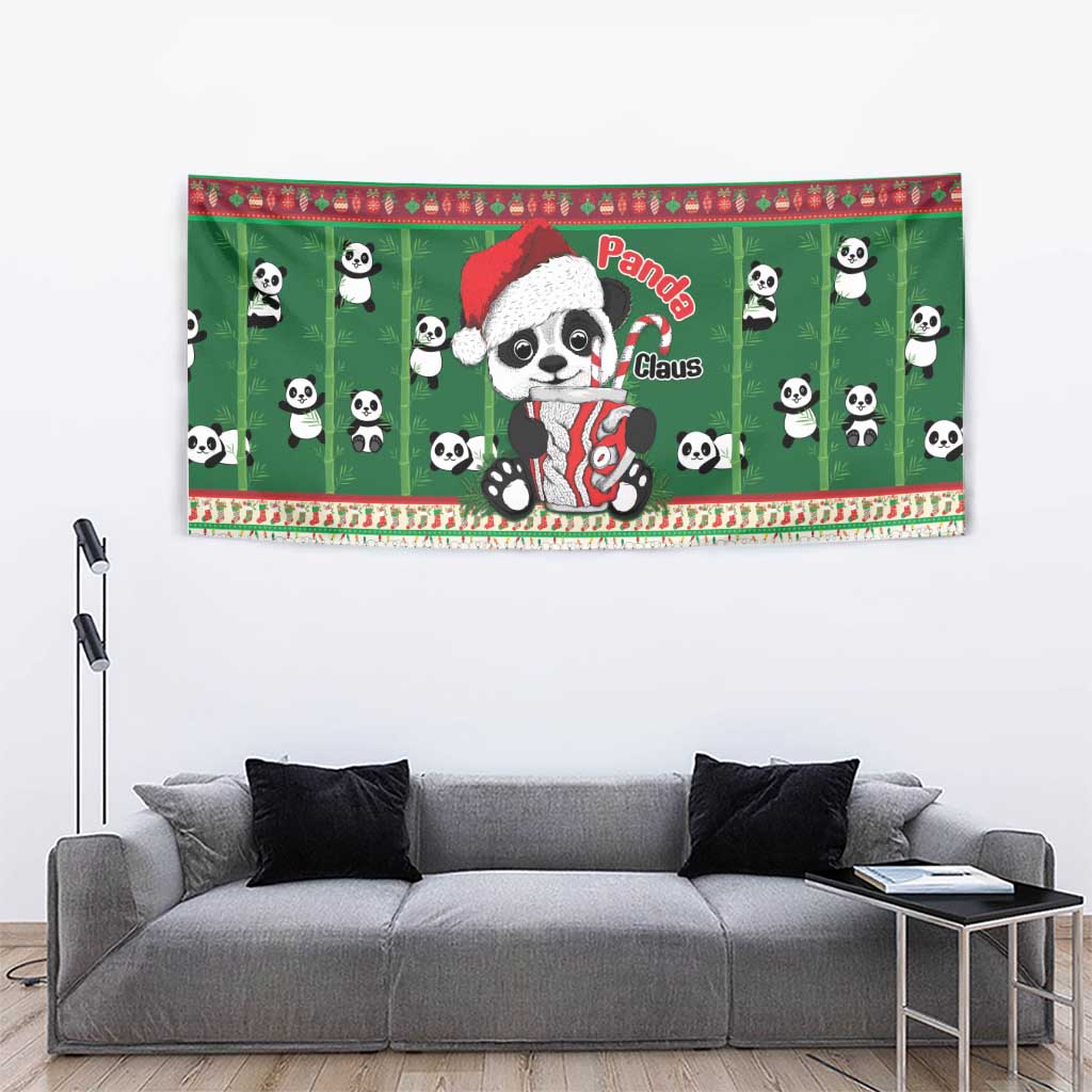 Cute Panda Claus Christmas Tapestry Panda Santa Claus - Wonder Print Shop