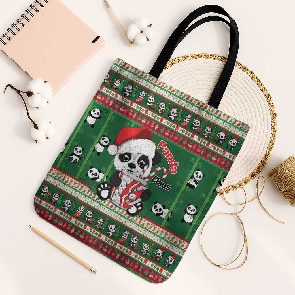 Cute Panda Claus Christmas Tote Bag Panda Santa Claus - Wonder Print Shop