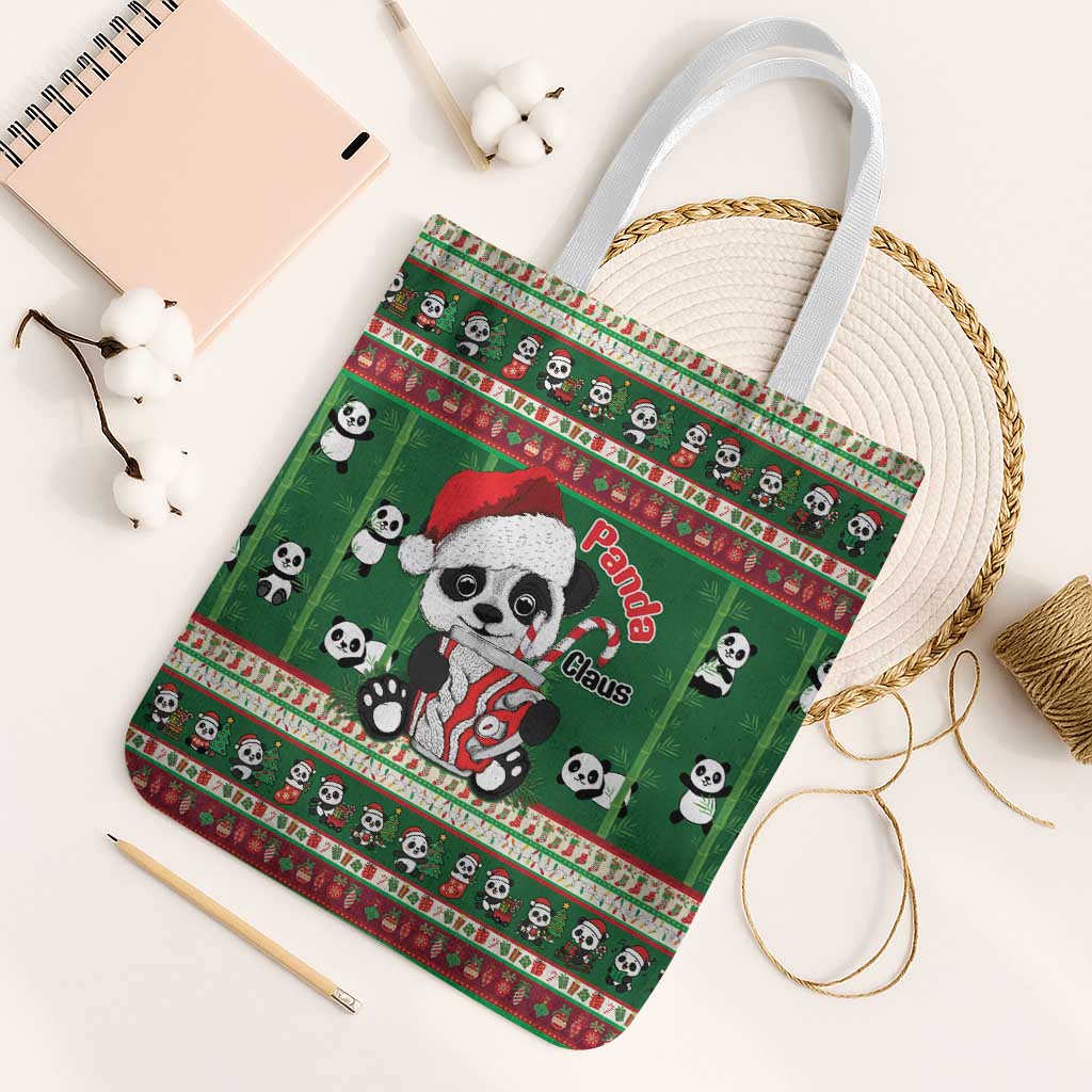 Cute Panda Claus Christmas Tote Bag Panda Santa Claus - Wonder Print Shop
