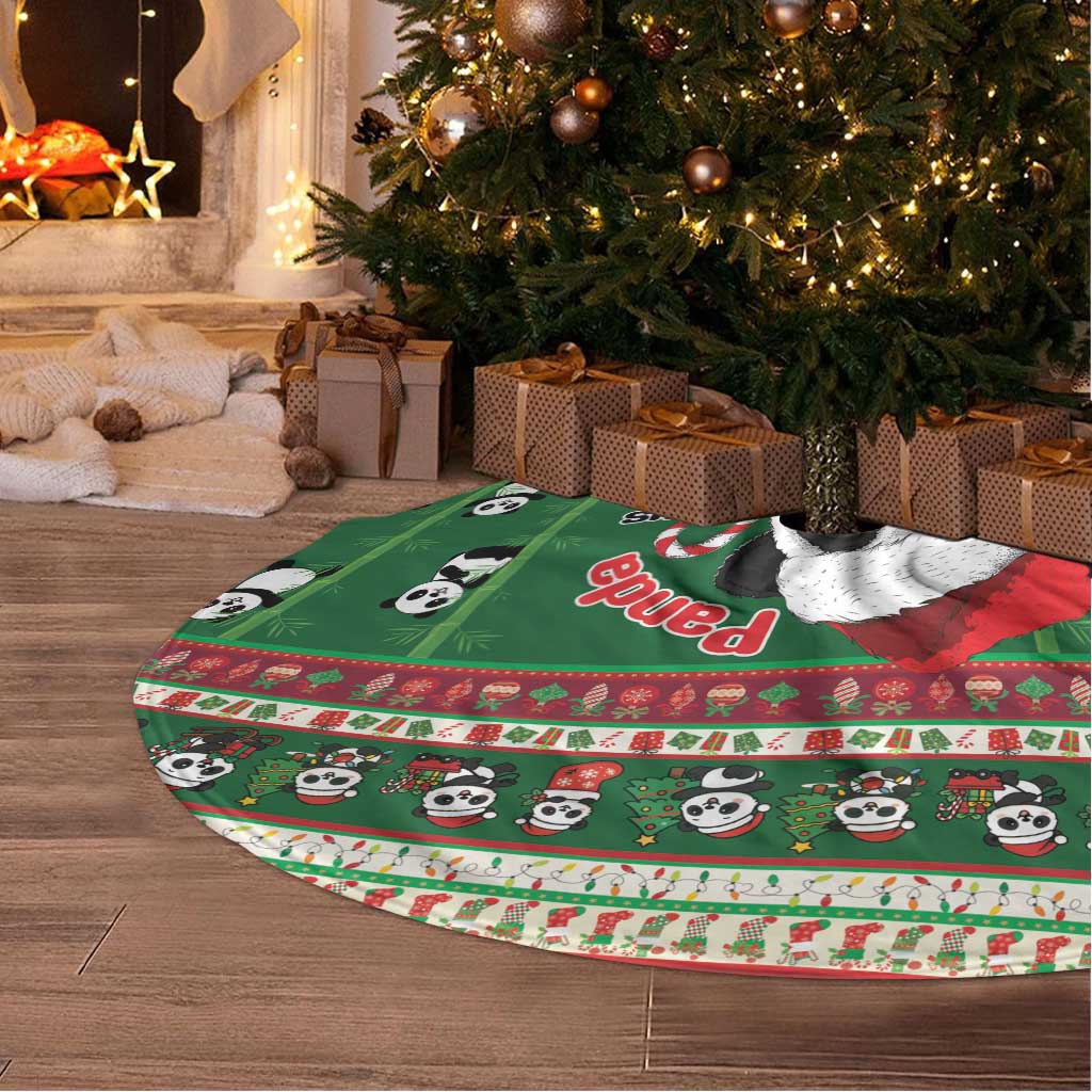 Cute Panda Claus Christmas Tree Skirt Panda Santa Claus - Wonder Print Shop