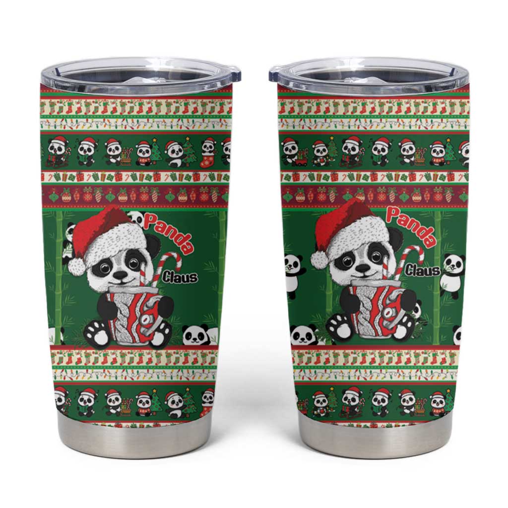Cute Panda Claus Christmas Tumbler Cup Panda Santa Claus - Wonder Print Shop