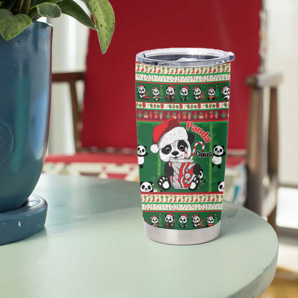 Cute Panda Claus Christmas Tumbler Cup Panda Santa Claus - Wonder Print Shop