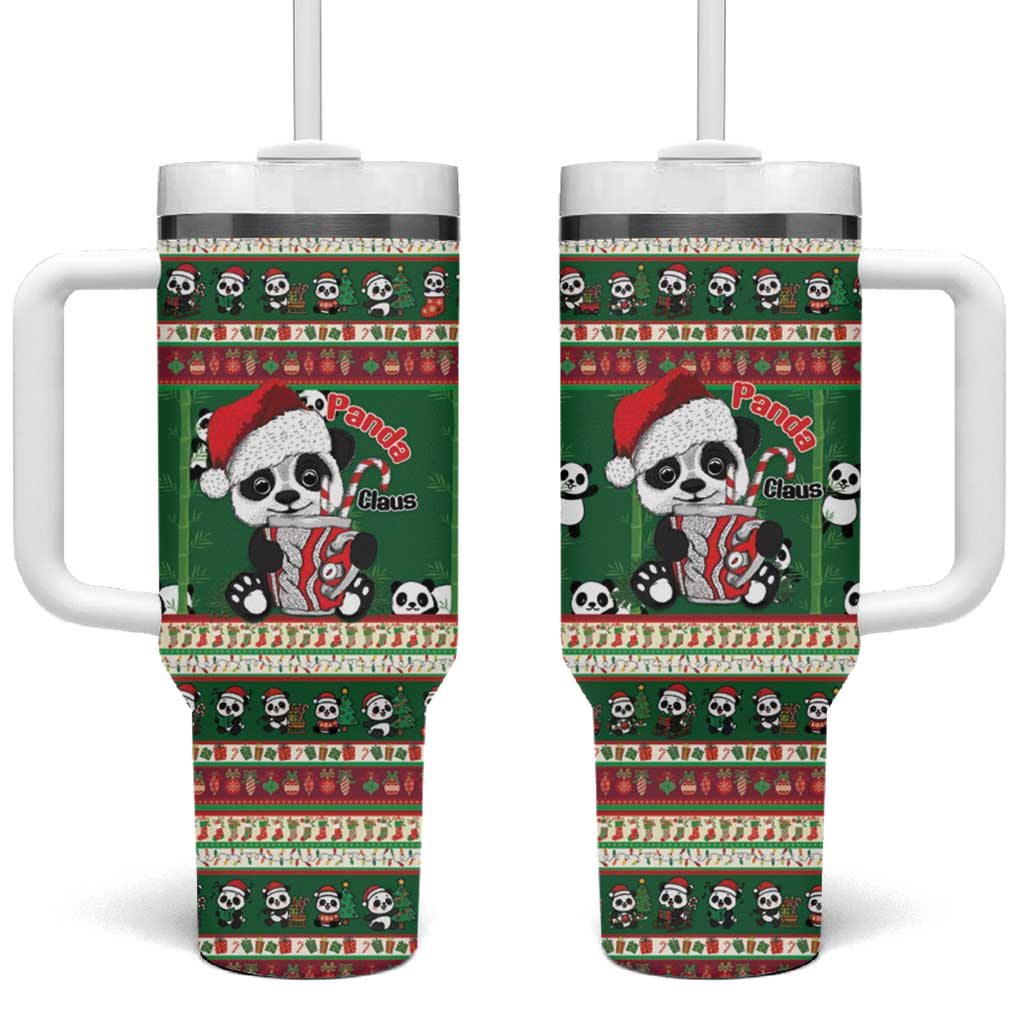 Cute Panda Claus Christmas Tumbler With Handle Panda Santa Claus - Wonder Print Shop