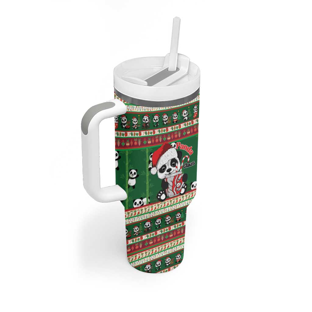 Cute Panda Claus Christmas Tumbler With Handle Panda Santa Claus - Wonder Print Shop