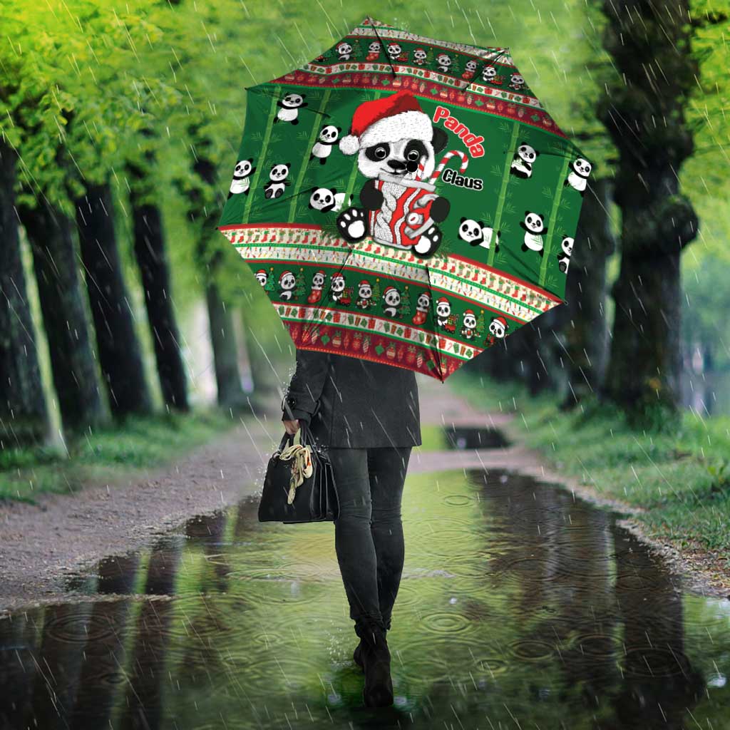 Cute Panda Claus Christmas Umbrella Panda Santa Claus - Wonder Print Shop