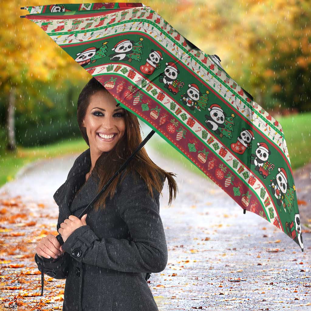 Cute Panda Claus Christmas Umbrella Panda Santa Claus - Wonder Print Shop