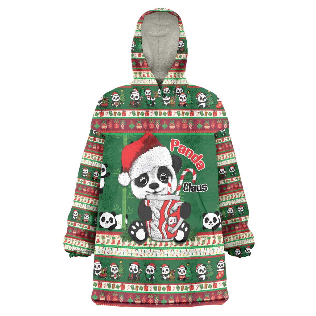 Cute Panda Claus Christmas Wearable Blanket Hoodie Panda Santa Claus - Wonder Print Shop