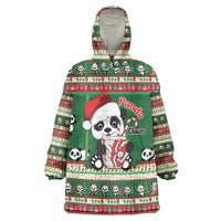 Cute Panda Claus Christmas Wearable Blanket Hoodie Panda Santa Claus - Wonder Print Shop