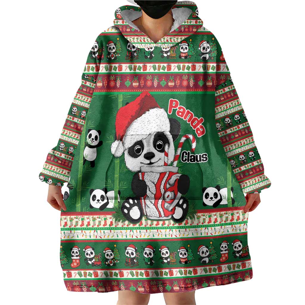 Cute Panda Claus Christmas Wearable Blanket Hoodie Panda Santa Claus - Wonder Print Shop